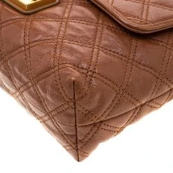 Marc Jacobs Brown Quilted Leather Large Baroque Single Shoulder Bag For Women -Cheap Marc Jacobs Store luxury women marc jacobs used handbags p206074 011