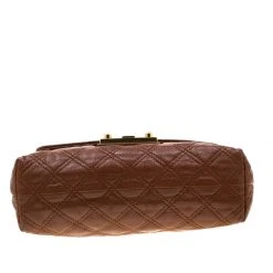 Marc Jacobs Brown Quilted Leather Large Baroque Single Shoulder Bag For Women -Cheap Marc Jacobs Store luxury women marc jacobs used handbags p206074 013