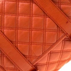 Marc Jacobs Orange Quilted Leather Mary Shoulder Bag For Women -Cheap Marc Jacobs Store luxury women marc jacobs used handbags p206090 008