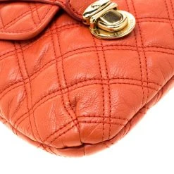 Marc Jacobs Orange Quilted Leather Mary Shoulder Bag For Women -Cheap Marc Jacobs Store luxury women marc jacobs used handbags p206090 011