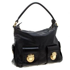 Marc Jacobs Black Leather Multi Pocket Shoulder Bag For Women -Cheap Marc Jacobs Store luxury women marc jacobs used handbags p207583 007