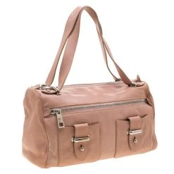 Marc Jacobs Peach Leather Double Buckle Pocket Boston Bag For Women -Cheap Marc Jacobs Store luxury women marc jacobs used handbags p208290 008
