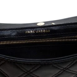 Marc Jacobs Black Quilted Leather Small Single Shoulder Bag For Women -Cheap Marc Jacobs Store luxury women marc jacobs used handbags p208592 003
