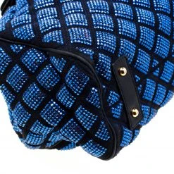 Marc Jacobs Blue Crystal Embellished Quilted Suede And Leather Stam Shoulder Bag For Women -Cheap Marc Jacobs Store luxury women marc jacobs used handbags p209030 012