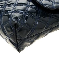 Marc Jacobs Marc Jacob Navy Blue Patent Leather Quilted Flap Bag For Women -Cheap Marc Jacobs Store luxury women marc jacobs used handbags p209137 010