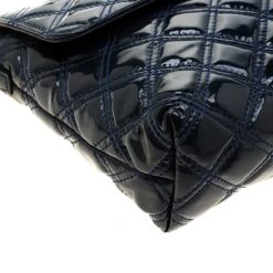 Marc Jacobs Marc Jacob Navy Blue Patent Leather Quilted Flap Bag For Women -Cheap Marc Jacobs Store luxury women marc jacobs used handbags p209137 011