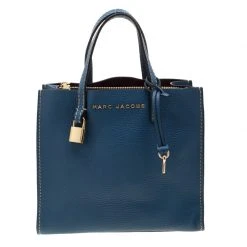Marc Jacobs Blue Leather Mini Grind Tote For Women