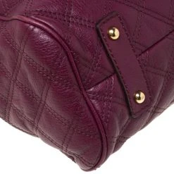 Marc Jacobs Purple Quilted Leather Stam Satchel For Women -Cheap Marc Jacobs Store luxury women marc jacobs used handbags p215839 1565246308 006
