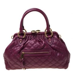 Marc Jacobs Purple Quilted Leather Stam Satchel For Women