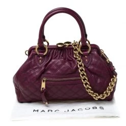 Marc Jacobs Purple Quilted Leather Stam Satchel For Women -Cheap Marc Jacobs Store luxury women marc jacobs used handbags p215839 1565246320 008