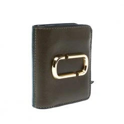 Marc Jacobs Olive Green Leather Snapshot Compact Wallet For Women -Cheap Marc Jacobs Store luxury women marc jacobs used handbags p224952 010
