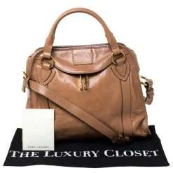 Marc Jacobs Brown Leather Wellington Fulton Satchel For Women -Cheap Marc Jacobs Store luxury women marc jacobs used handbags p225205 010