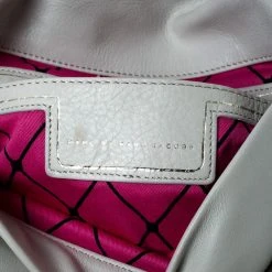 Marc By Marc Jacobs Light Grey/Brown Leather Magazine Fold Over Clutch For Women -Cheap Marc Jacobs Store luxury women marc jacobs used handbags p227259 003