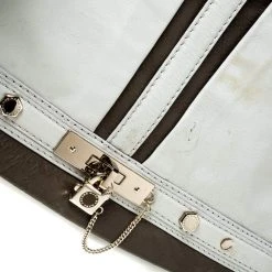 Marc By Marc Jacobs Light Grey/Brown Leather Magazine Fold Over Clutch For Women -Cheap Marc Jacobs Store luxury women marc jacobs used handbags p227259 008