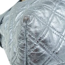 Marc Jacobs Silver Leather Casey Double Quilted Tote For Women -Cheap Marc Jacobs Store luxury women marc jacobs used handbags p22853 006