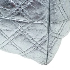 Marc Jacobs Silver Leather Casey Double Quilted Tote For Women -Cheap Marc Jacobs Store luxury women marc jacobs used handbags p22853 009