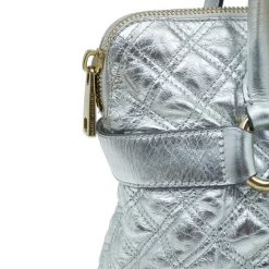 Marc Jacobs Silver Leather Casey Double Quilted Tote For Women -Cheap Marc Jacobs Store luxury women marc jacobs used handbags p22853 010