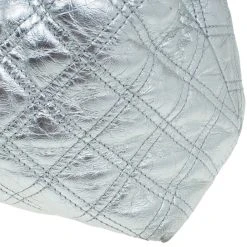Marc Jacobs Silver Leather Casey Double Quilted Tote For Women -Cheap Marc Jacobs Store luxury women marc jacobs used handbags p22853 014