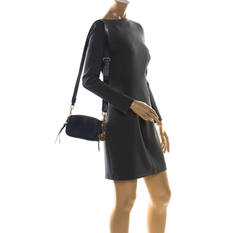 Marc Jacobs Navy Blue Leather Double Zip Crossbody Bag For Women 2 Marc Jacobs Navy Blue Leather Double Zip Crossbody Bag For Women - Image 2