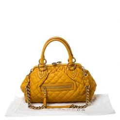 Marc Jacobs Yellow Quilted Leather Stam Shoulder Bag For Women -Cheap Marc Jacobs Store luxury women marc jacobs used handbags p233283 001