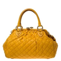 Marc Jacobs Yellow Quilted Leather Stam Shoulder Bag For Women -Cheap Marc Jacobs Store luxury women marc jacobs used handbags p233283 009