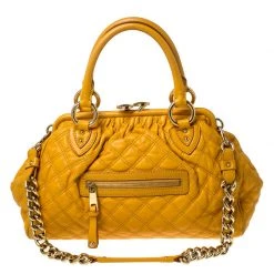 Marc Jacobs Yellow Quilted Leather Stam Shoulder Bag For Women