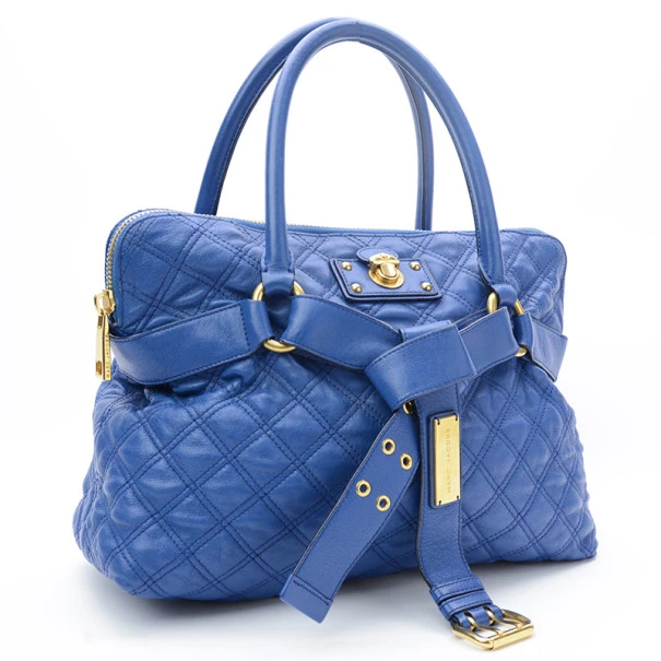 Marc Jacobs Blue Quilted Leather Bruna Tote For Women 3 Marc Jacobs Blue Quilted Leather Bruna Tote For Women - Image 3