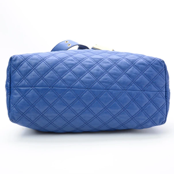 Marc Jacobs Blue Quilted Leather Bruna Tote For Women 5 Marc Jacobs Blue Quilted Leather Bruna Tote For Women - Image 5