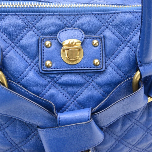 Marc Jacobs Blue Quilted Leather Bruna Tote For Women 6 Marc Jacobs Blue Quilted Leather Bruna Tote For Women - Image 6