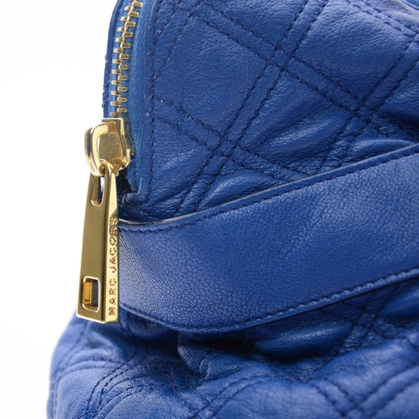 Marc Jacobs Blue Quilted Leather Bruna Tote For Women 8 Marc Jacobs Blue Quilted Leather Bruna Tote For Women - Image 8