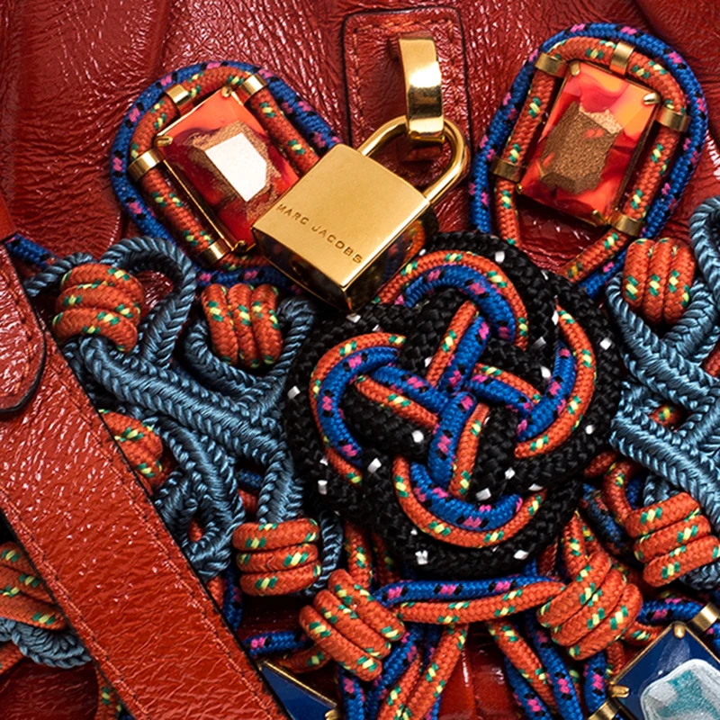 Marc Jacobs Orange Embellished Patent Leather Daisy Hobo For Women 5 Marc Jacobs Orange Embellished Patent Leather Daisy Hobo For Women - Image 5