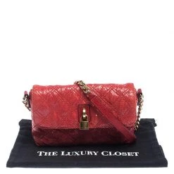 Marc Jacobs Red Quilted Leather Flap Padlock Shoulder Bag For Women -Cheap Marc Jacobs Store luxury women marc jacobs used handbags p239973 001