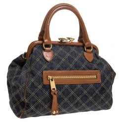 Marc Jacobs Blue/Tan Quilted Denim Mini Stam Satchel For Women 13 Marc Jacobs Blue/Tan Quilted Denim Mini Stam Satchel For Women -Cheap Marc Jacobs Store luxury women marc jacobs used handbags p242892 001