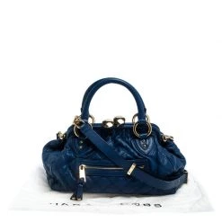 Marc Jacobs Blue Quilted Leather Stam Bag For Women -Cheap Marc Jacobs Store luxury women marc jacobs used handbags p243156 002
