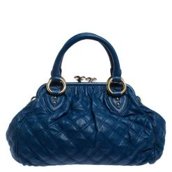 Marc Jacobs Blue Quilted Leather Stam Bag For Women -Cheap Marc Jacobs Store luxury women marc jacobs used handbags p243156 006