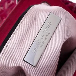 Marc Jacobs Red Sequins Embellished Canvas And Suede Frog Frame Shoulder Bag For Women -Cheap Marc Jacobs Store luxury women marc jacobs used handbags p247337 012