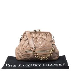 Marc Jacobs Beige Quilted Leather Little Stam Shoulder Bag For Women -Cheap Marc Jacobs Store luxury women marc jacobs used handbags p248578 004