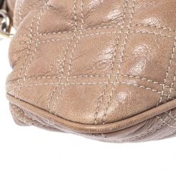 Marc Jacobs Beige Quilted Leather Little Stam Shoulder Bag For Women -Cheap Marc Jacobs Store luxury women marc jacobs used handbags p248578 006