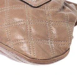 Marc Jacobs Beige Quilted Leather Little Stam Shoulder Bag For Women -Cheap Marc Jacobs Store luxury women marc jacobs used handbags p248578 007