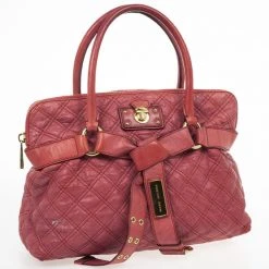 Marc Jacobs Pink Bruna Quilted Leather Tote For Women -Cheap Marc Jacobs Store luxury women marc jacobs used handbags p24943 0003