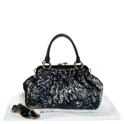 Marc Jacobs Blue/Black Sequin New York Rocker Stam Shoulder Bag For Women -Cheap Marc Jacobs Store luxury women marc jacobs used handbags p251879 003
