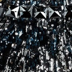 Marc Jacobs Blue/Black Sequin New York Rocker Stam Shoulder Bag For Women -Cheap Marc Jacobs Store luxury women marc jacobs used handbags p251879 008