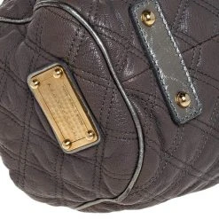 Marc Jacobs Grey/Silver Quilted Leather Stam Shoulder Bag For Women -Cheap Marc Jacobs Store luxury women marc jacobs used handbags p252405 006
