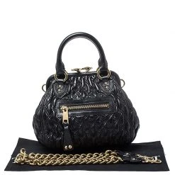 Marc Jacobs Black Leather Mini Stam Shoulder Bag For Women -Cheap Marc Jacobs Store luxury women marc jacobs used handbags p252408 006