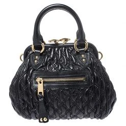 Marc Jacobs Black Leather Mini Stam Shoulder Bag For Women