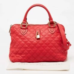 Marc Jacobs Coral Red Quilted Leather Rio Satchel For Women 29 Marc Jacobs Coral Red Quilted Leather Rio Satchel For Women -Cheap Marc Jacobs Store luxury women marc jacobs used handbags p25248 023