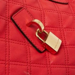 Marc Jacobs Coral Red Quilted Leather Rio Satchel For Women 21 Marc Jacobs Coral Red Quilted Leather Rio Satchel For Women -Cheap Marc Jacobs Store luxury women marc jacobs used handbags p25248 027