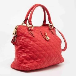 Marc Jacobs Coral Red Quilted Leather Rio Satchel For Women 18 Marc Jacobs Coral Red Quilted Leather Rio Satchel For Women -Cheap Marc Jacobs Store luxury women marc jacobs used handbags p25248 036