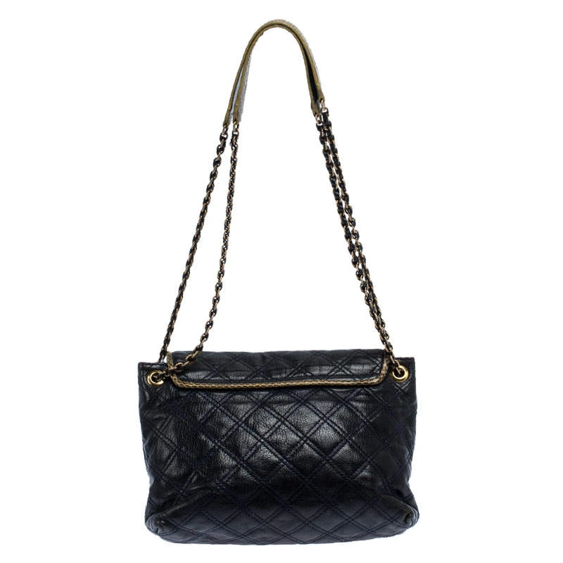 Marc Jacobs Navy Blue Quilted Leather Flap Crossbody Bag For Women 4 Marc Jacobs Navy Blue Quilted Leather Flap Crossbody Bag For Women - Image 4