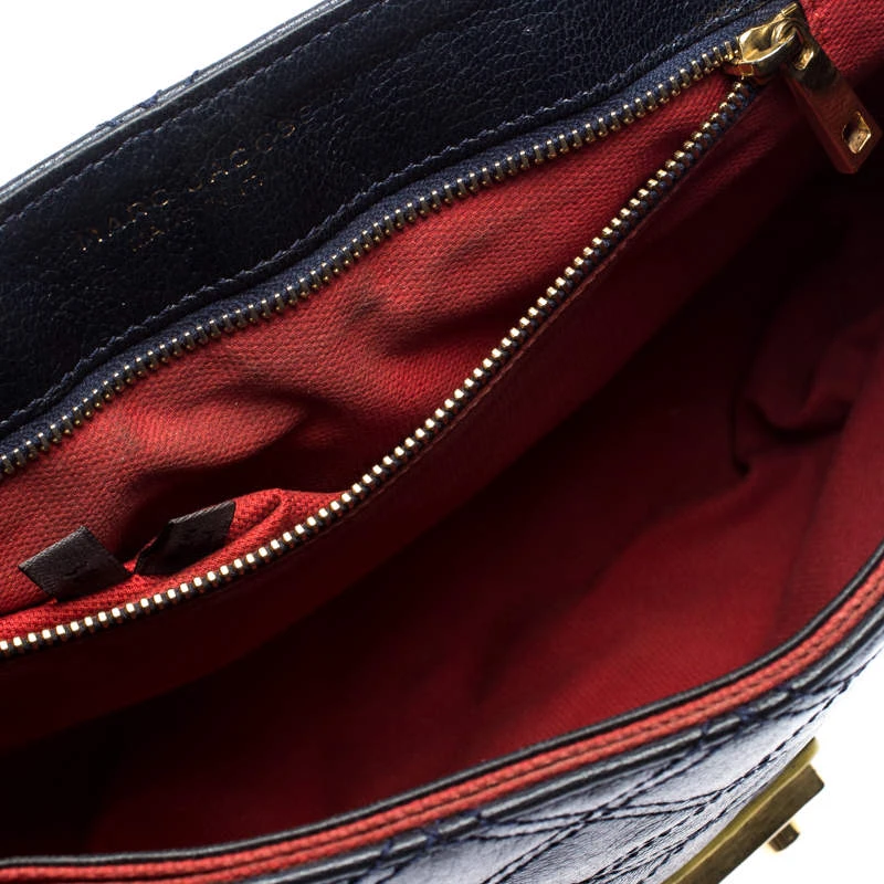 Marc Jacobs Navy Blue Quilted Leather Flap Crossbody Bag For Women 7 Marc Jacobs Navy Blue Quilted Leather Flap Crossbody Bag For Women - Image 7